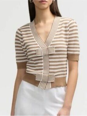 NVLT Striped Short Sleeved Sweater
